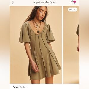 Free People Mini Dress in Olive